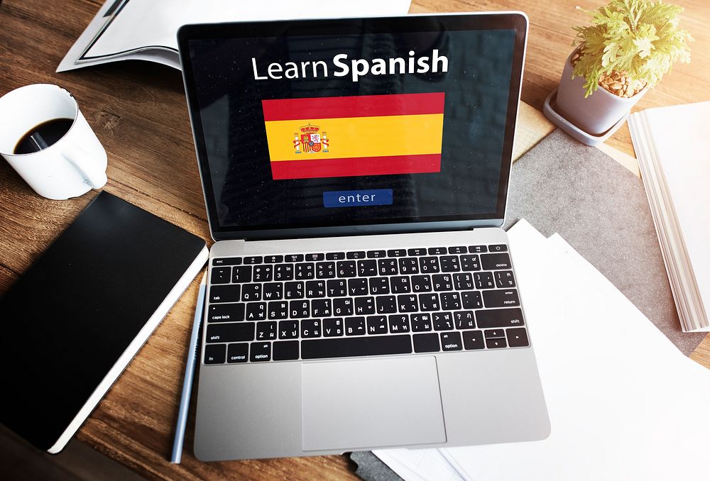 Learn Spanish Language Online Education Concept