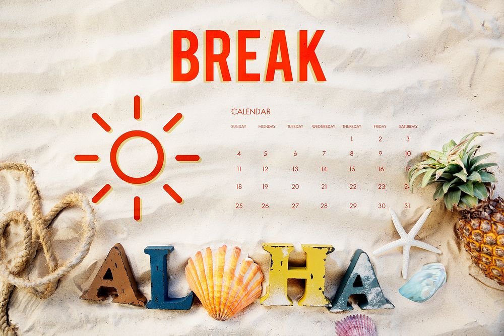 Summer Calendar Schedule Fun Happiness Concept