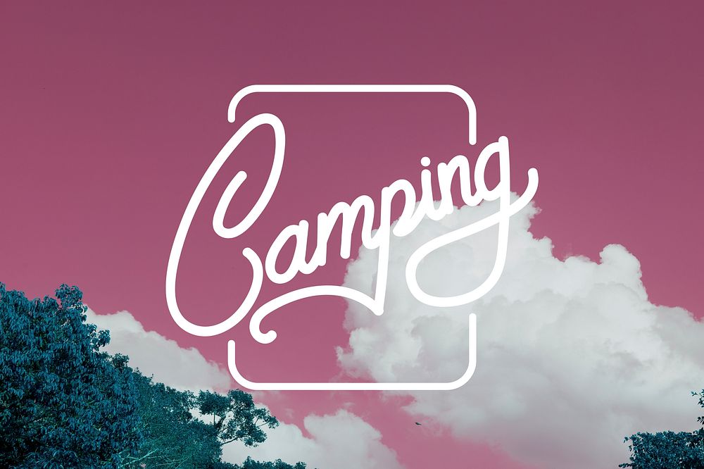 Camping Travel Graphic Pattern Banner Stamp