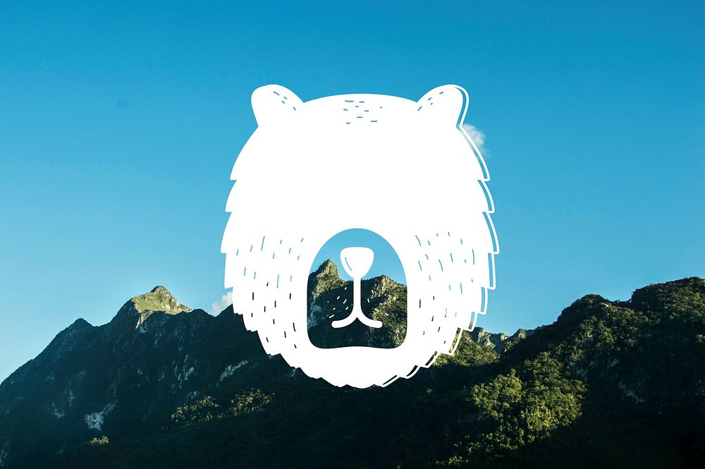 Abstract Bear Head Wildlife Animal Banner Artwork