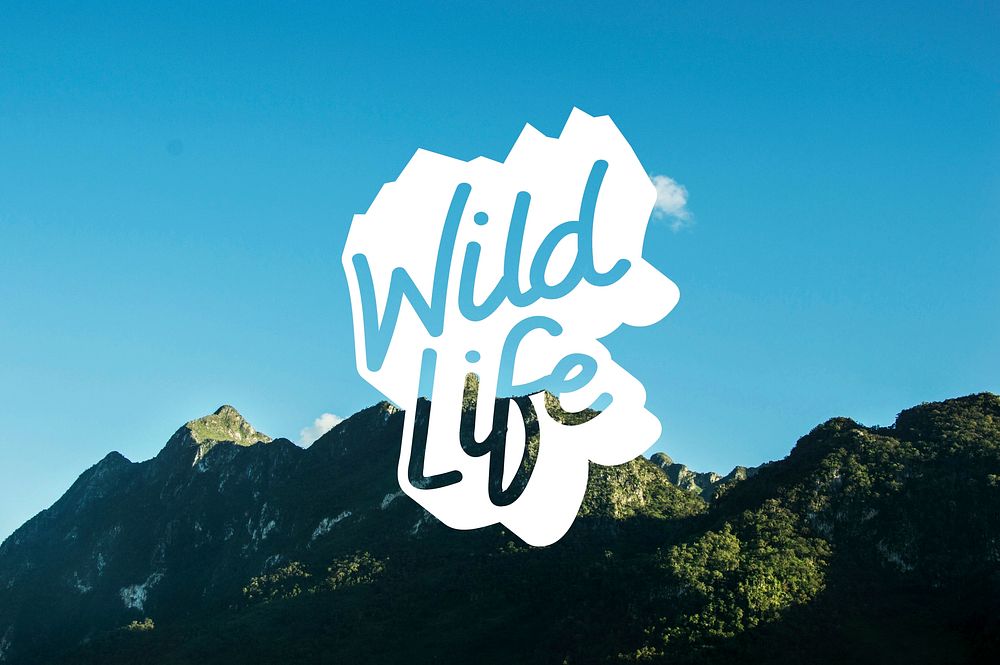 Wildlife Nature Mountain Word Graphic