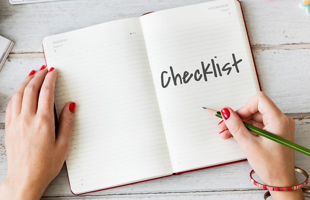 Checklist Personal Organizaer Achievement Plan Reminder Concept