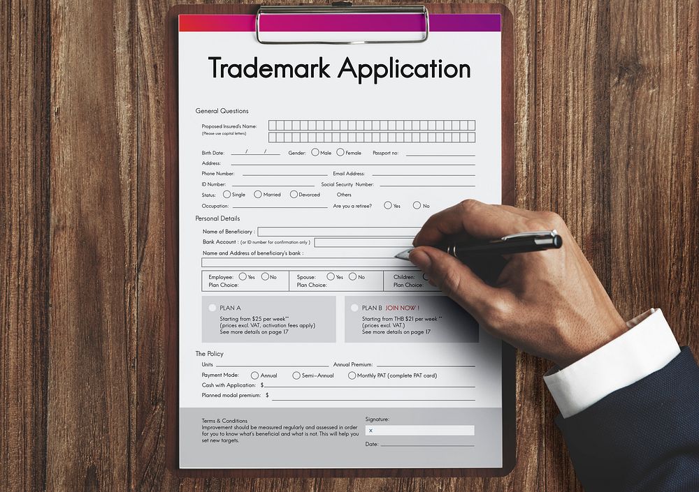 Trademark Application Document Form Concept