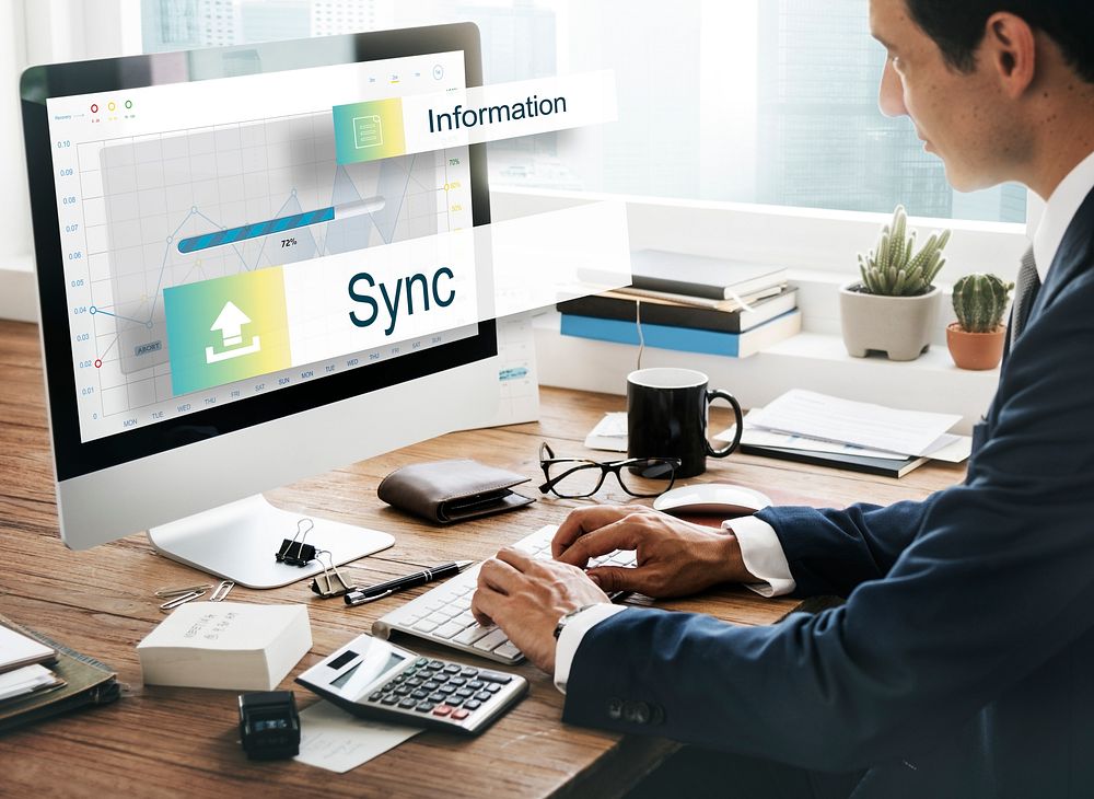 Sync Data Backup Storage Transfer Concept