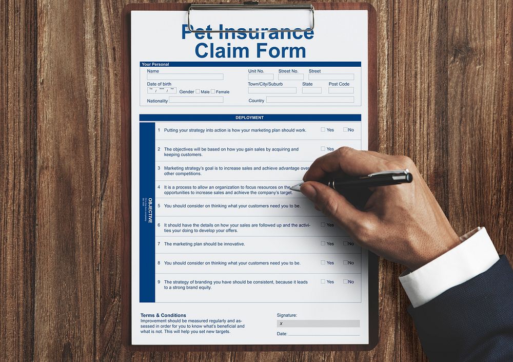 Pet Insurance Claim Document Form Concept