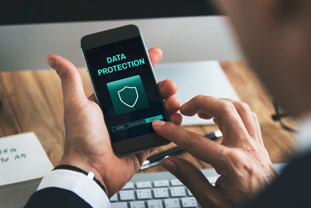 Data Protection Shield Secured Permission Graphic Concept