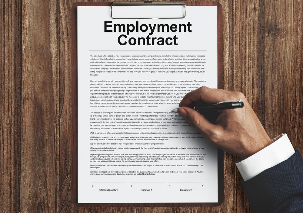 Employment Contract Obligation Terms Agreement Concept