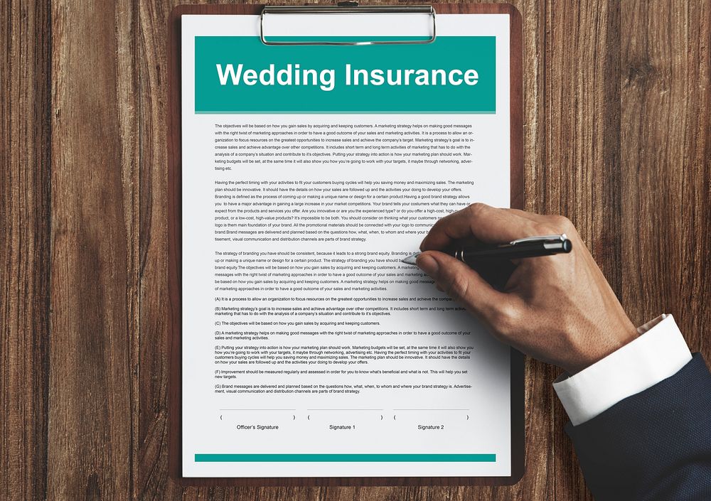 Wedding Insurance Purchase Sales Agreement Concept