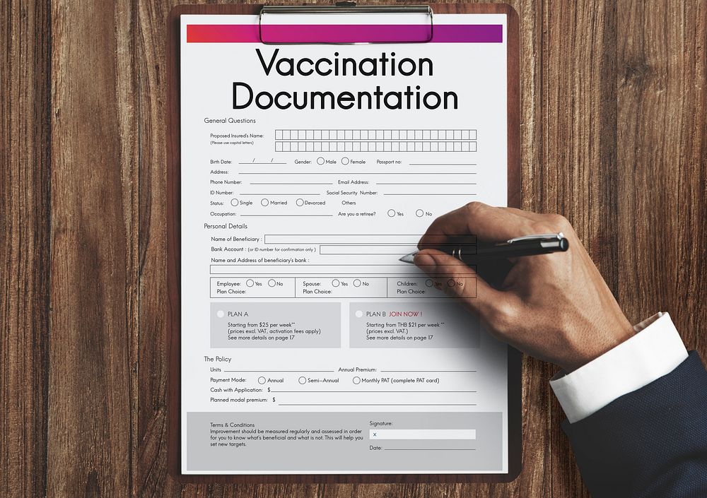 Vaccination Documentation Medical care Concept