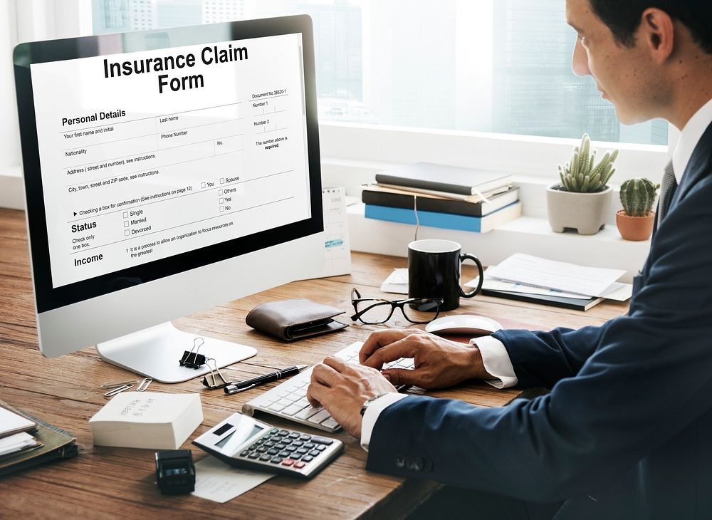 Insurance Claim Form Document Application Concept