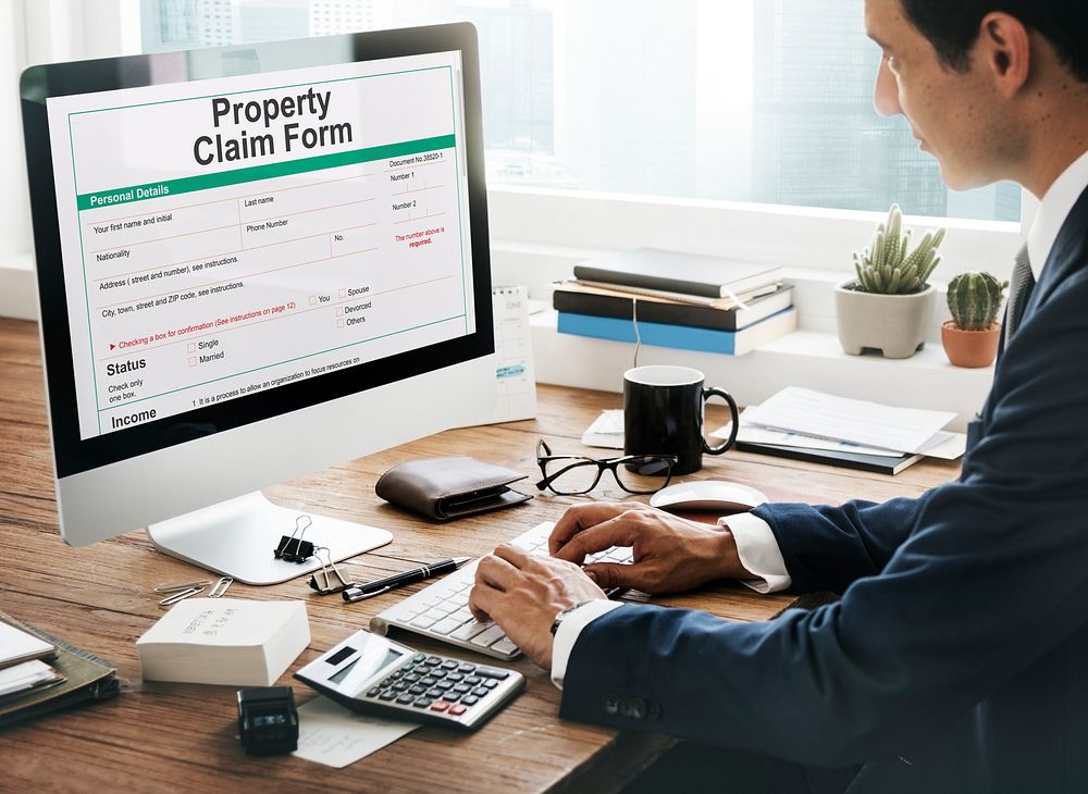 Property Claim Form Payslip Purchase Order Concept