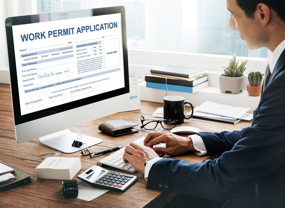 Work Permit Application Job Employment Concept