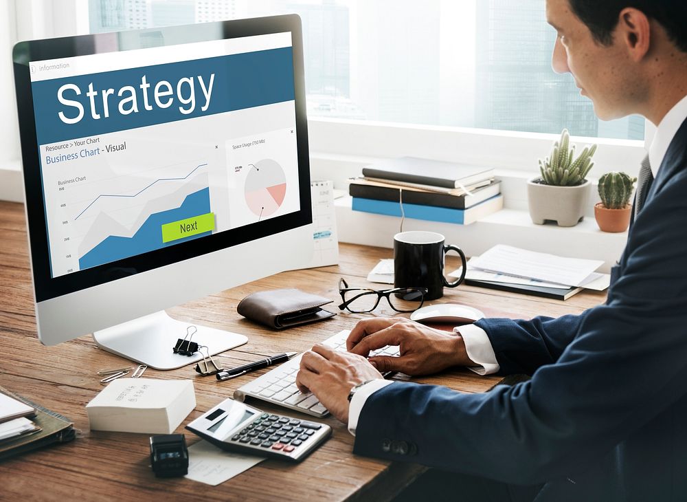 Business Strategy Graph Analysis Marketing Concept