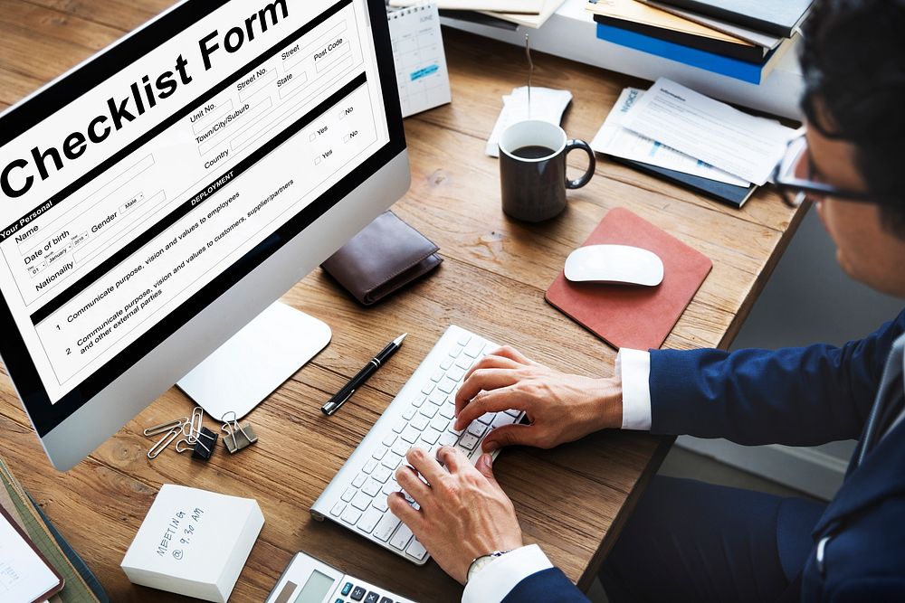 Checklist Form Document Data Information Contract Concept