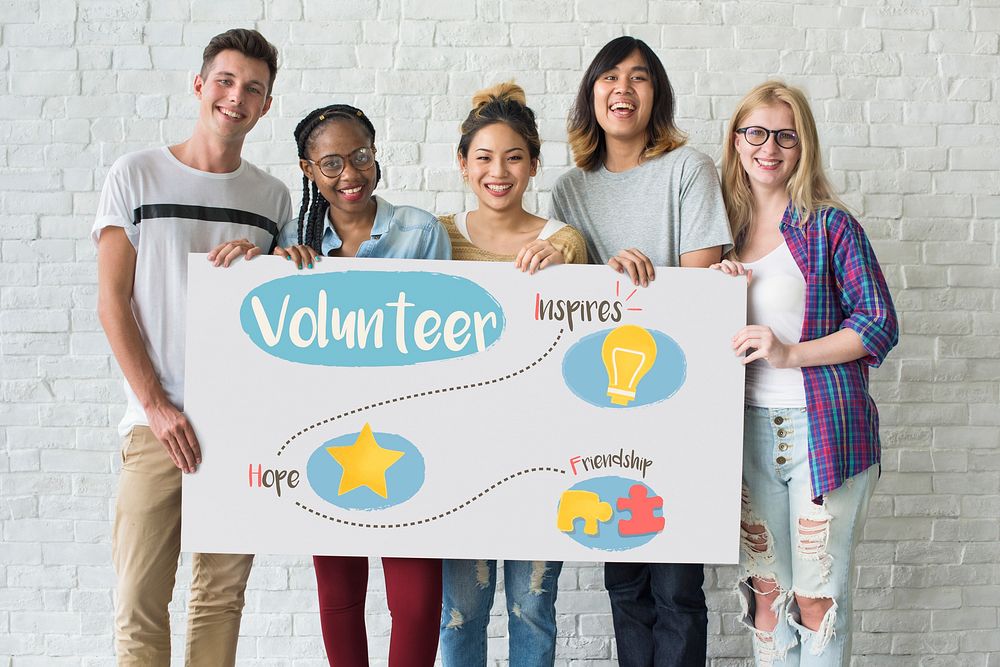 Volunteer Inspires Hope Friendship Graphic