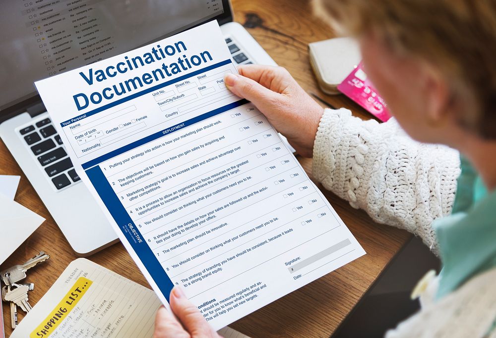 Vaccination Documentation Application Form Concept