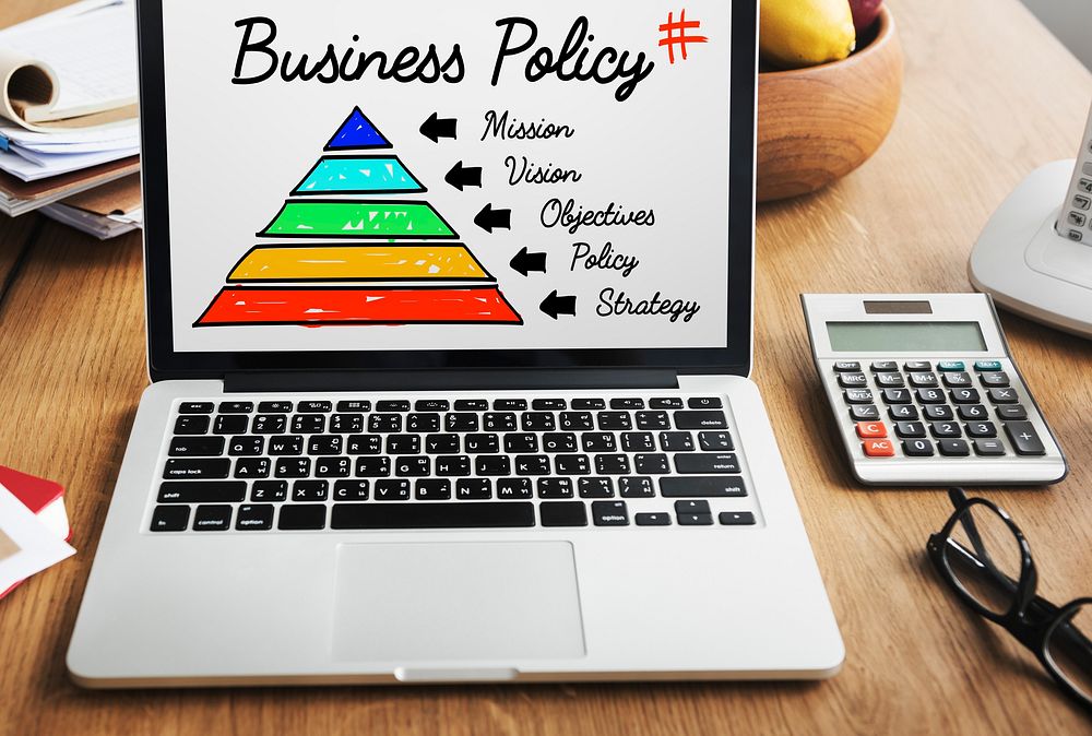 Business Policy Action Pyramid Concept