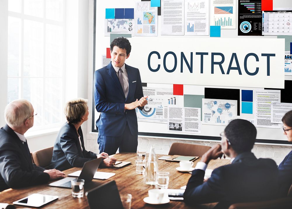 Contract Financial Partnership Business Agreement Concept