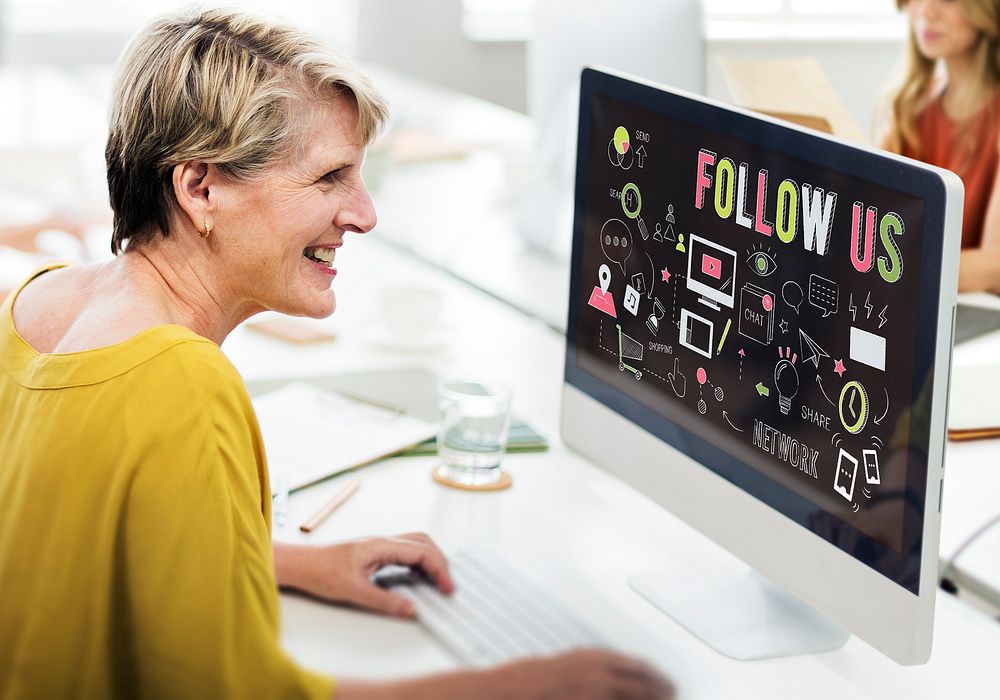 Follow Us Social Network Connect Social Media Concept