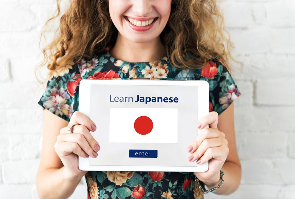 Learn Japanese Language Online Education Concept