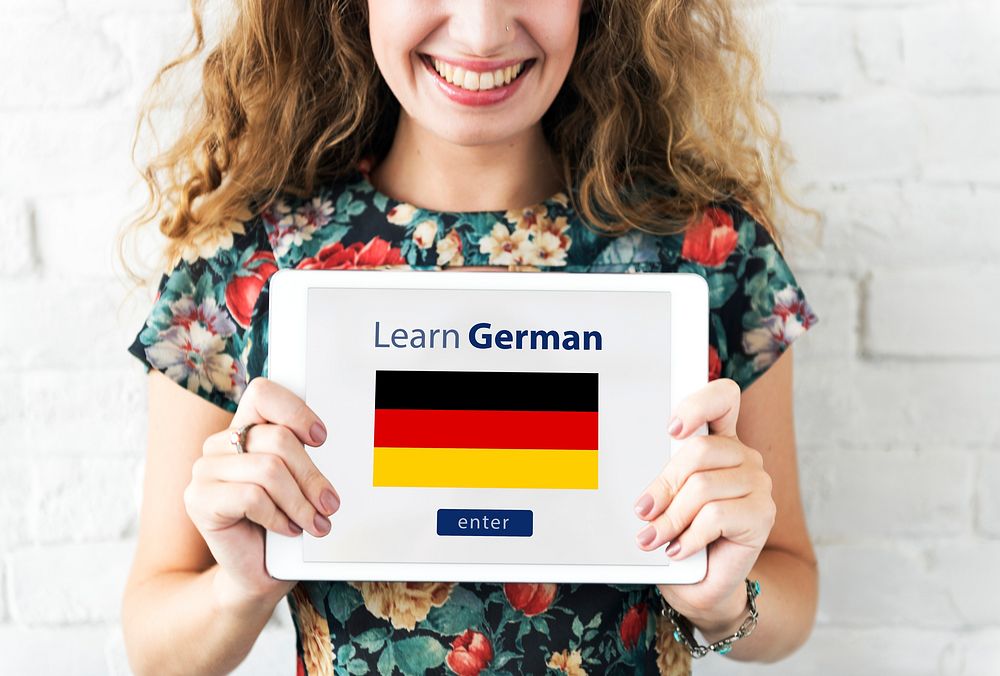 Learn German Language Online Education Concept