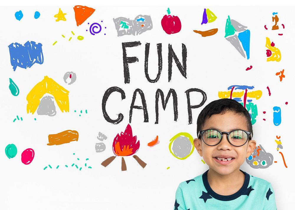 Kids Fun Camp Education Space Icons