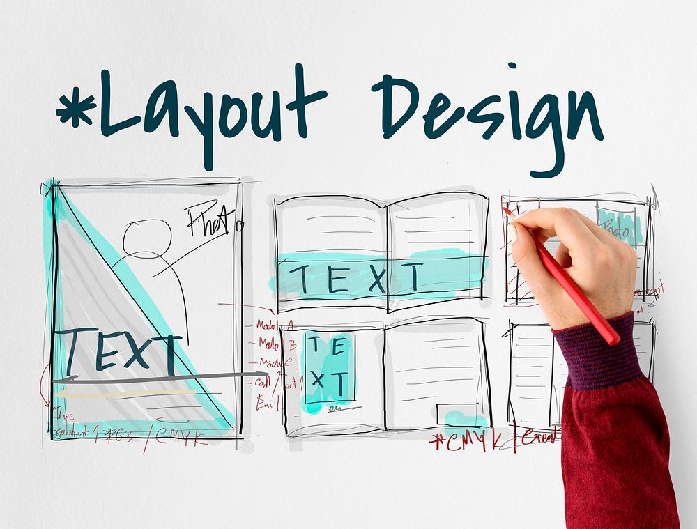 E-book layout design draft graphic