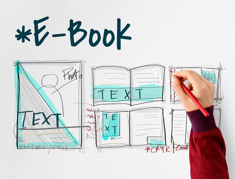 E-book layout design draft graphic