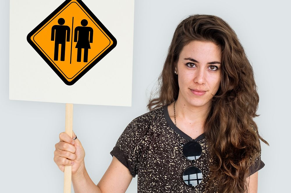 WC Toilet Restroom Women Men Sign