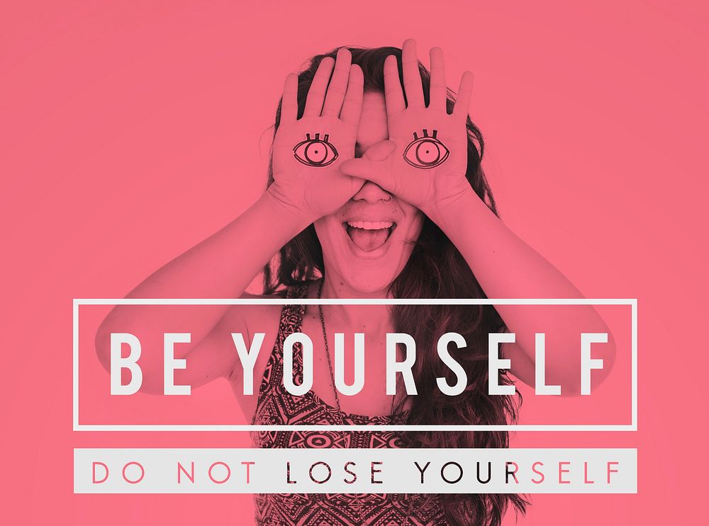 Be yourself overlay word young people