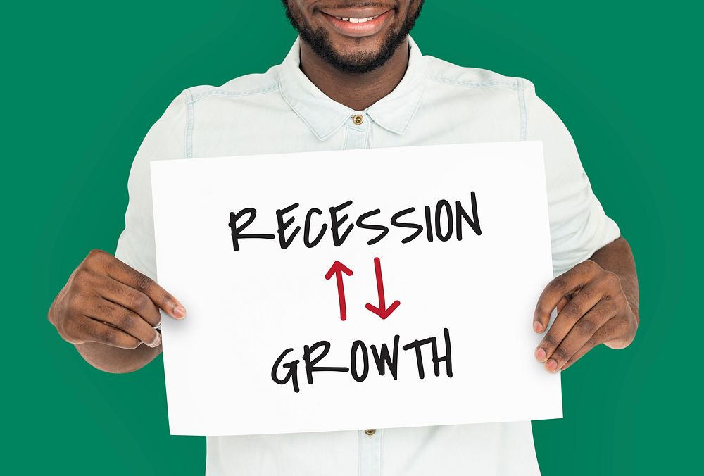Recession Growth Arrow Up Down Word