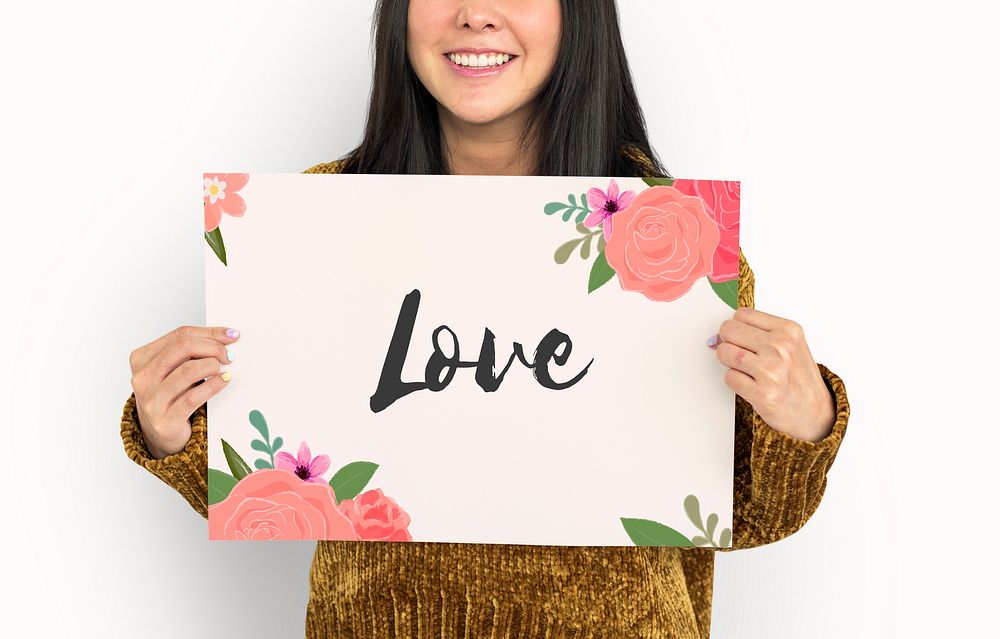 Love Fondness Flower Boarder Card Concept