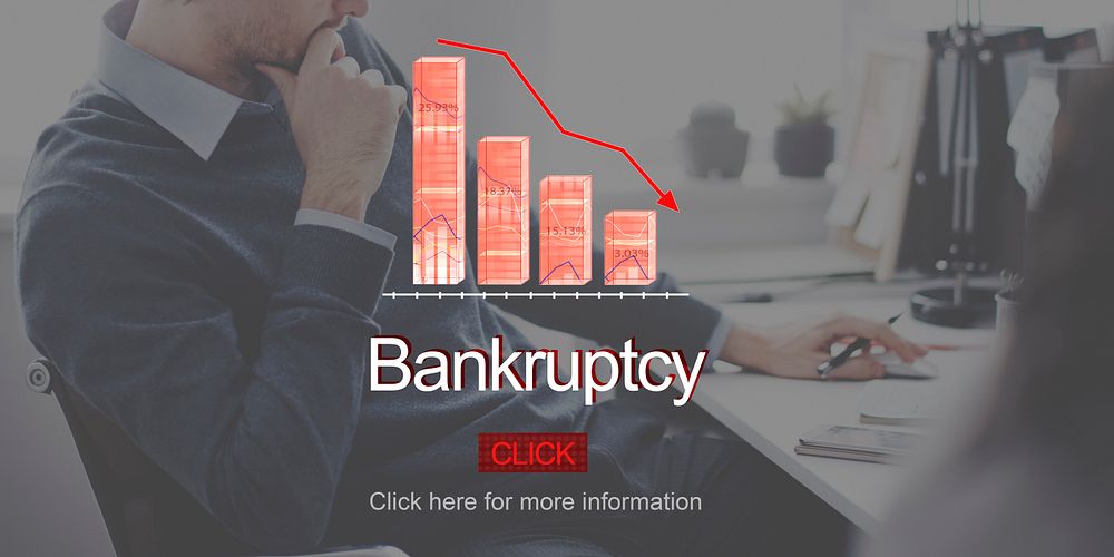 Problems Risk Deflation Depression Bankruptcy Concept