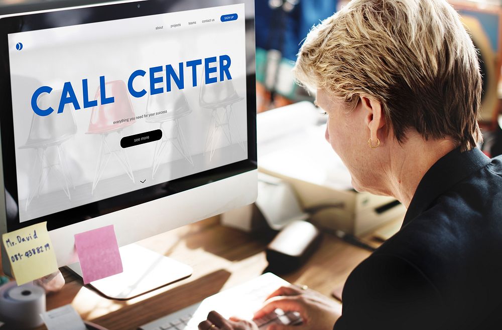 Call Center Hot Line Information Concept