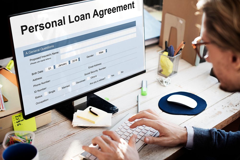 Personal Loan Agreement Form Concept