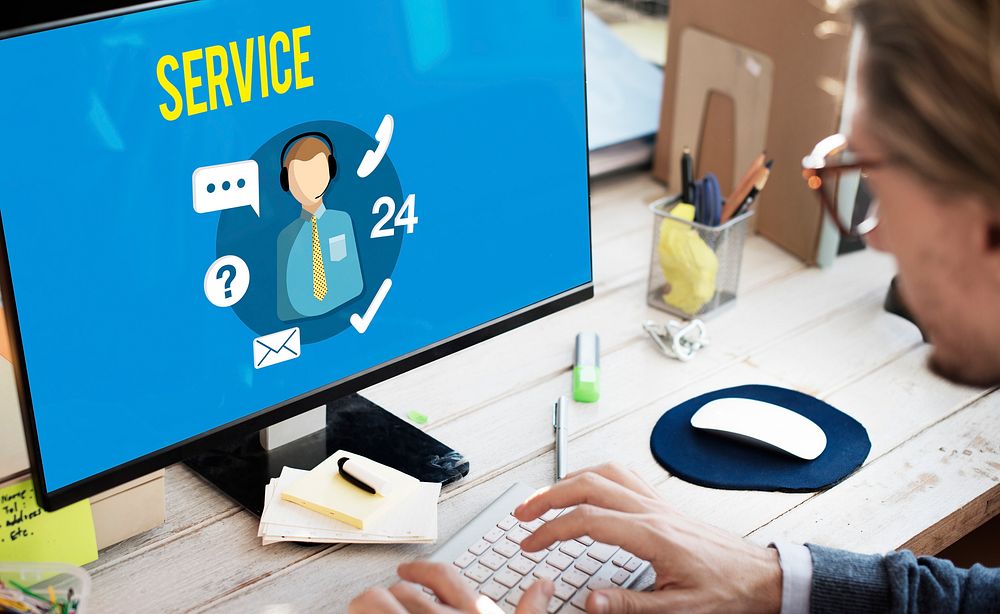 Service Support Helping Hands Service Industry Concept