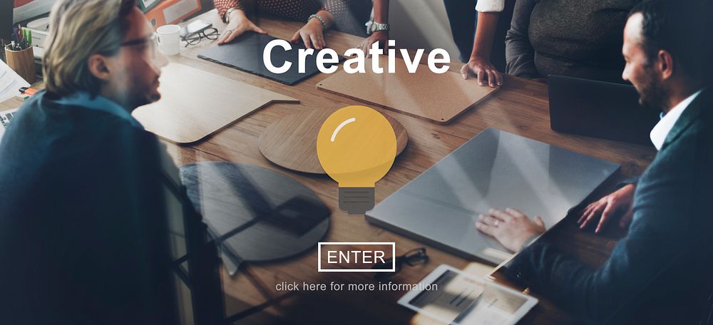 Creative Light Bulb Icon Start Button Concept