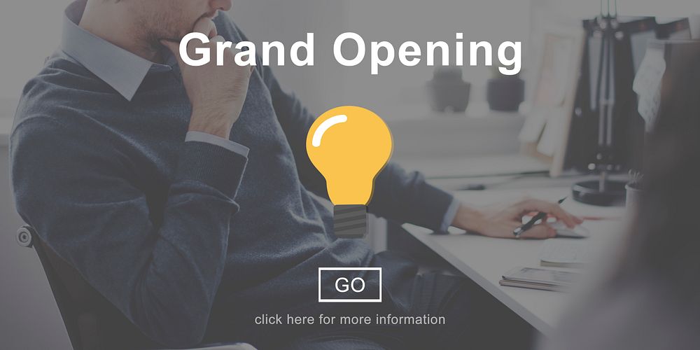 Grand Opening Launch Start Icon Concept