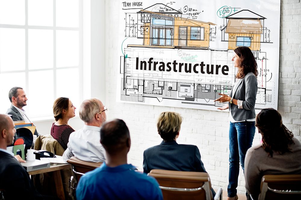 Infrastructure Interior Construction Blueprint Concept