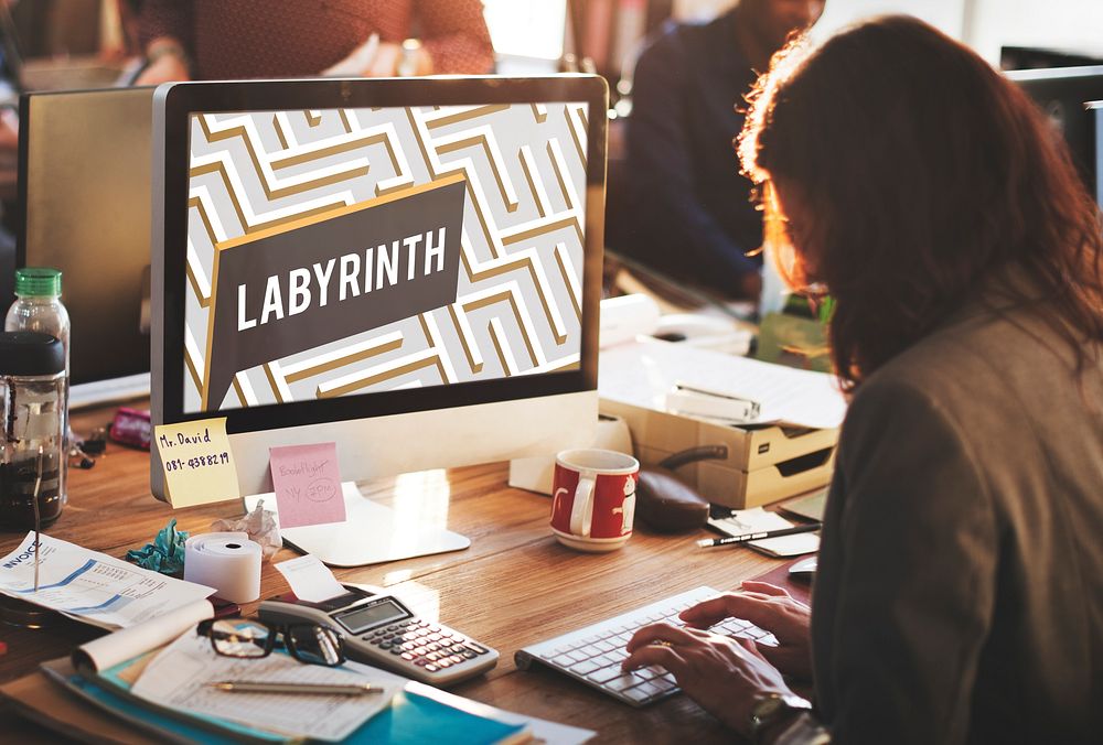 Labyrinth Challenge Complexity Business Decision Concept