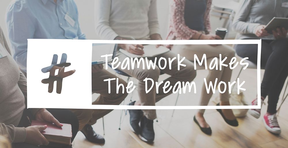 Teamwork Brainstorm Together Hashtag Word