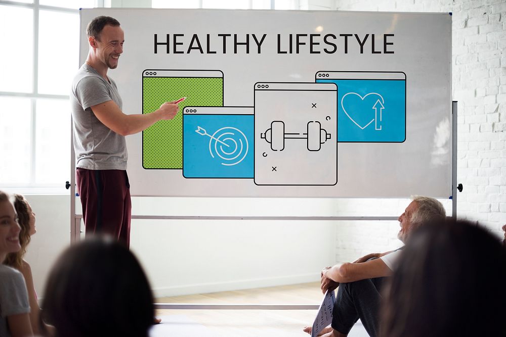 Healthy lifestyle fitness website homepage application