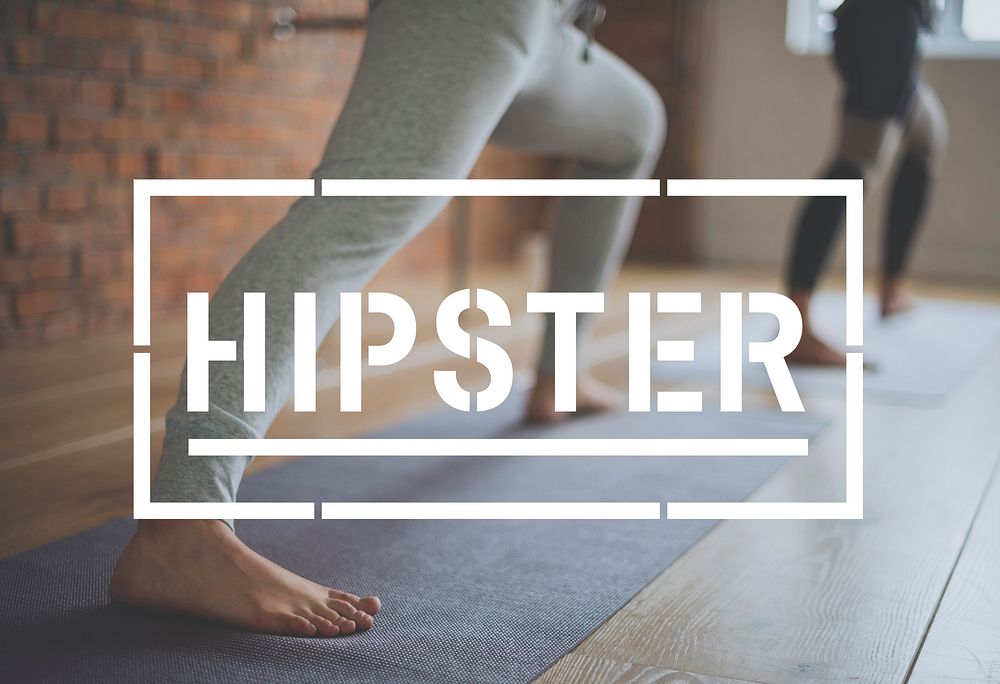 Hipster Yoga Lifestyle Exercise Healthcare Word Frame Graphic