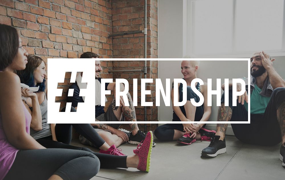 Hashtag Friendship Exercise Together Active Strong Word