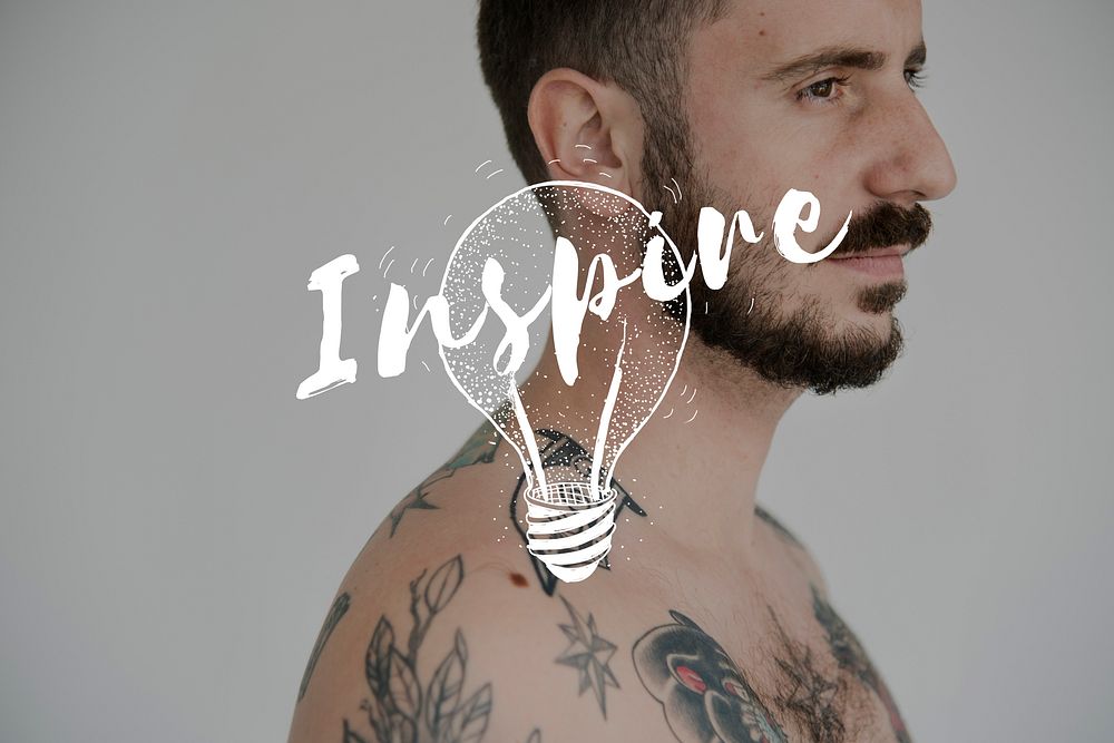 Inspiration Word Light Bulb Graphic