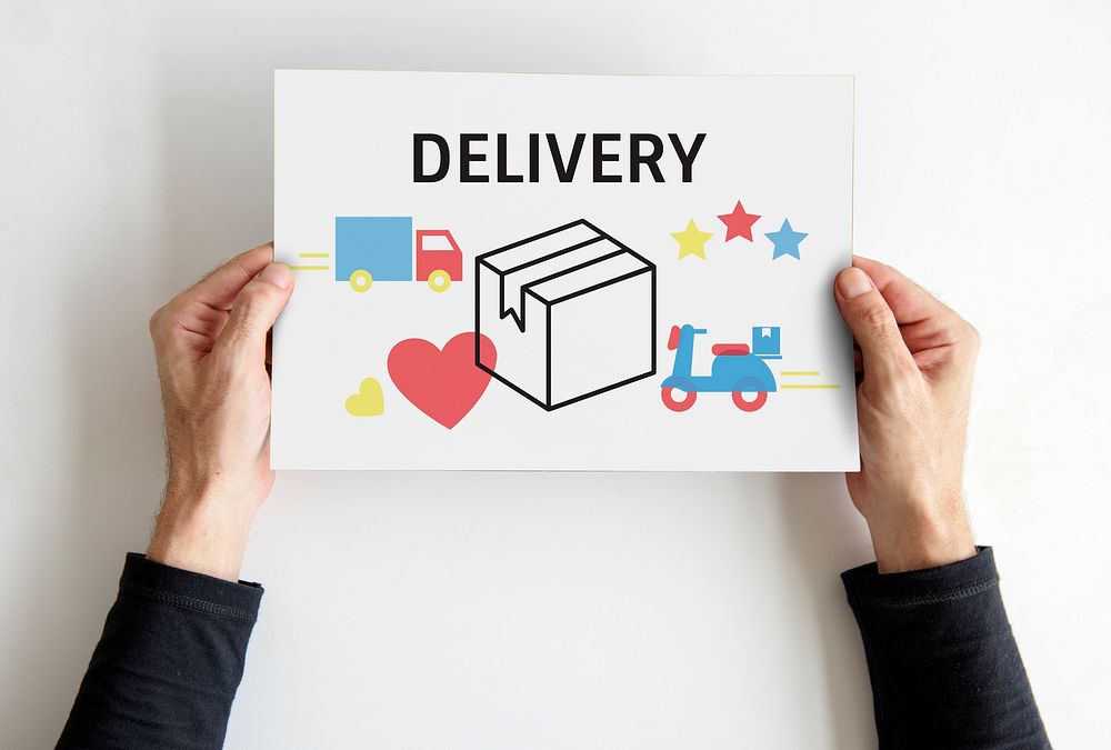 Illustration of transportation packages delivery
