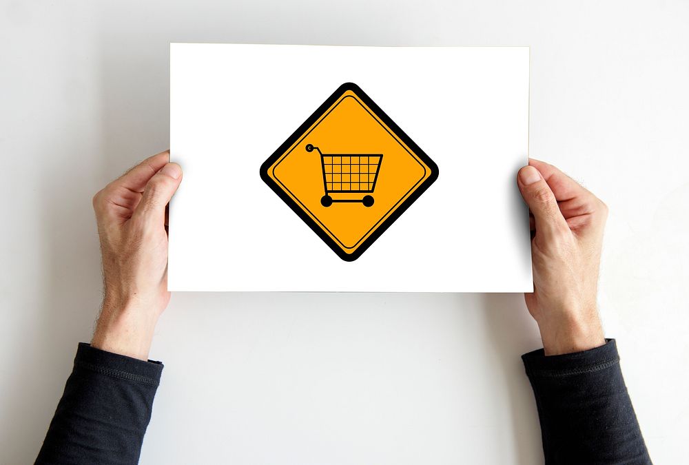 Showing Cart Trolley Shopping Online Sign