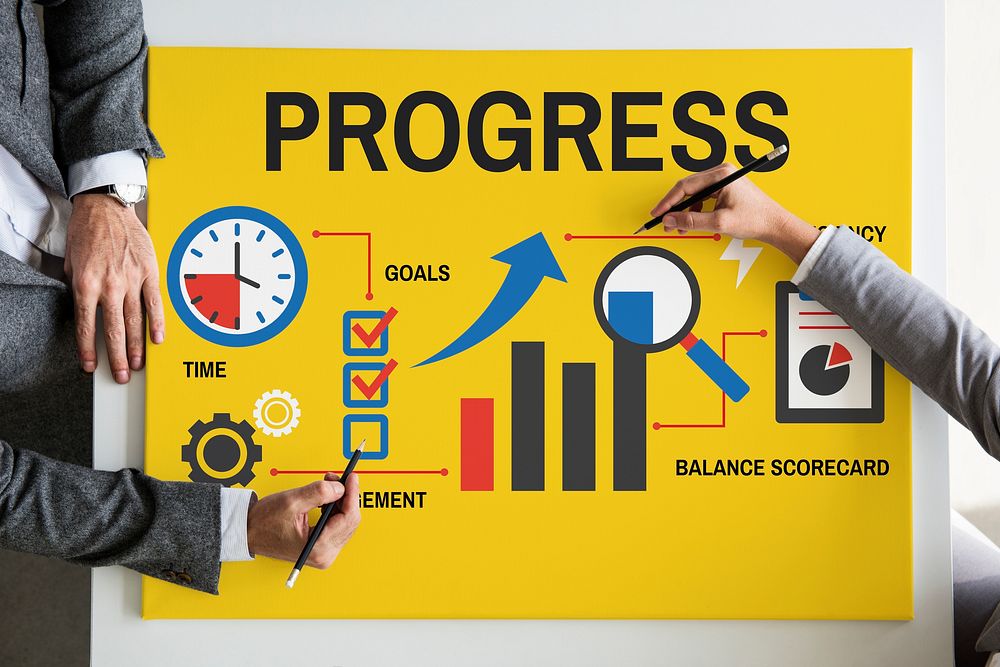 Business corporate progress chart report