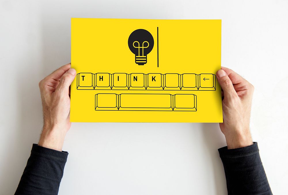 Light bulb with keyboard graphic