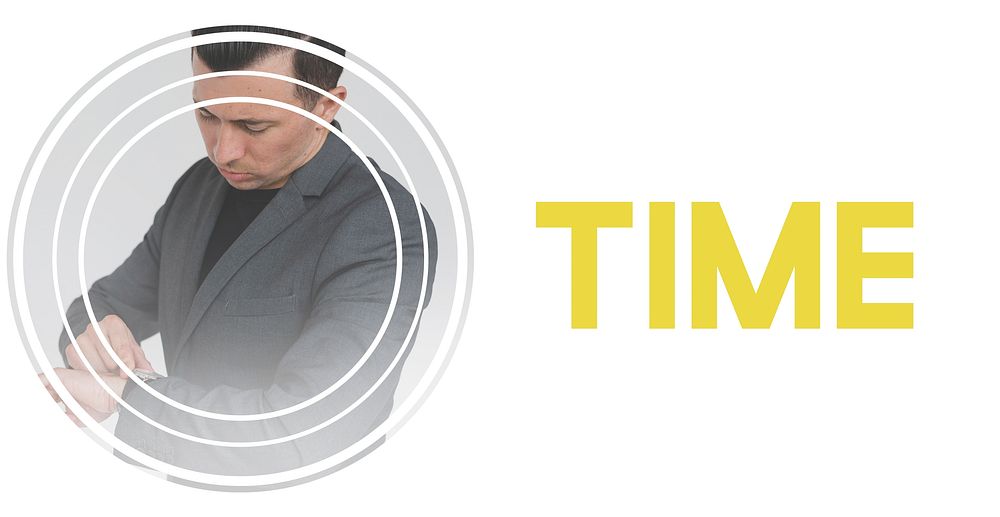 Time Valuable Word Graphic on Waiting Businessman Background